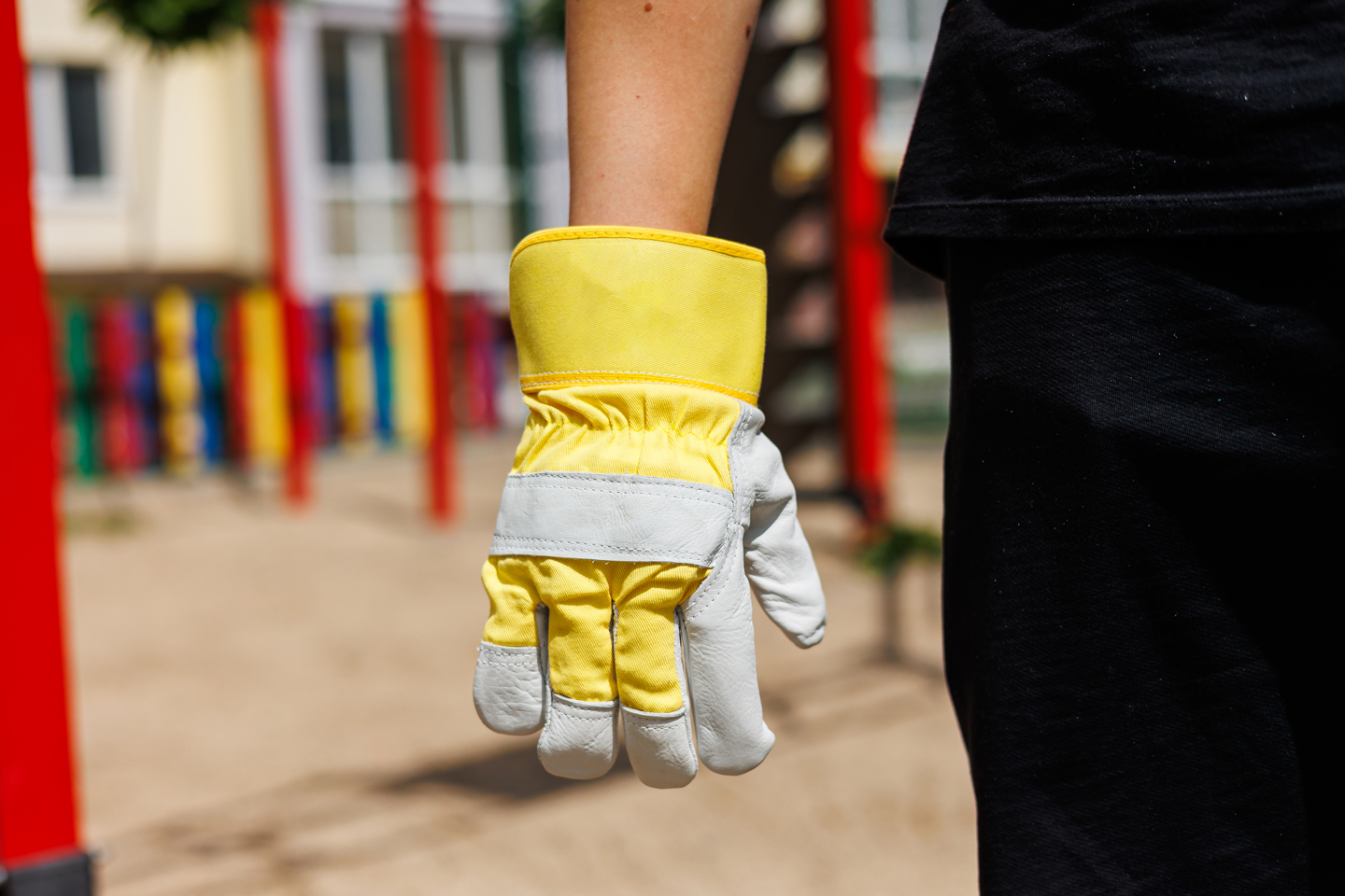Mp67937598 The Protective Work Glove Is Currently Hanging In A